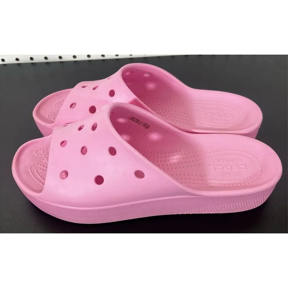Crocs Platform slides size 10